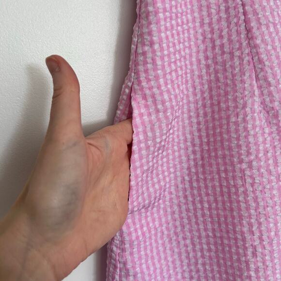 Hutch Babydoll Gingham Sweetheart Mini Slip Dress Women’s 0 Pink Preppy Romantic - Picture 8 of 10